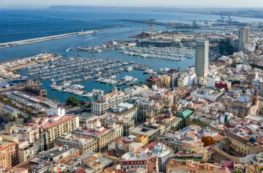 Alicante liman ve eski şehir merkezi, İspanya görüntüleme
