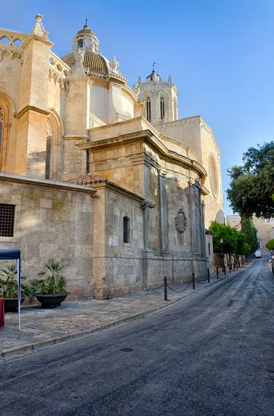 Vista laterale sulla solenne cattedrale di Tarragona, Spagna — Foto Stock