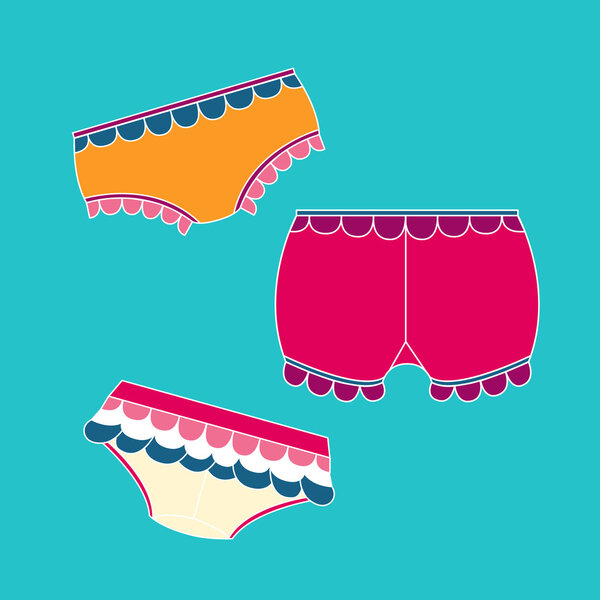 A set of Underwear, lingerie, Briefs. Knickers