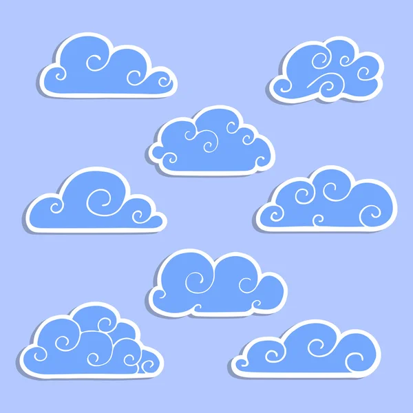 Eine Reihe von Wolken für das Design — Stockvektor