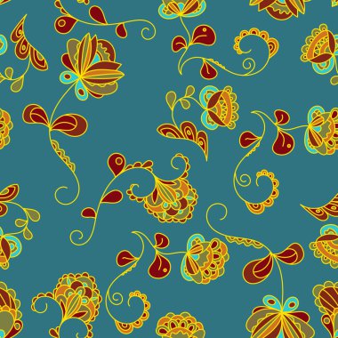 Çiçek sorunsuz süsleme, oryantal tarzda, duvar kağıdı, Pap kaydırma