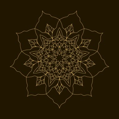 Altın Mandala. Şablon dairesel süsleme