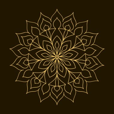 Altın Mandala. Şablon dairesel süsleme