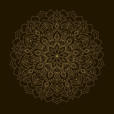 Altın Mandala. Şablon dairesel süsleme