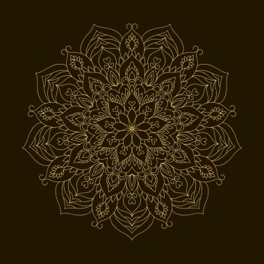 Altın Mandala. Şablon dairesel süsleme