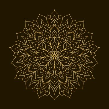 Altın Mandala. Şablon dairesel süsleme
