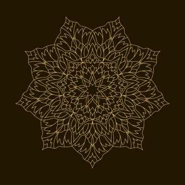 Altın Mandala. Şablon dairesel süsleme