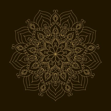 Altın Mandala. Şablon dairesel süsleme