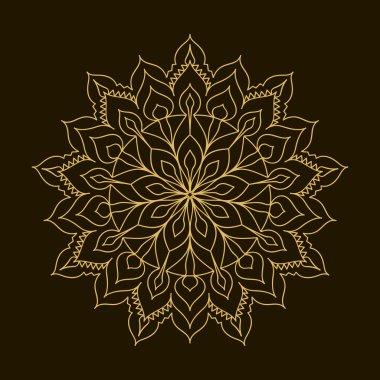 Altın Mandala. Şablon dairesel süsleme