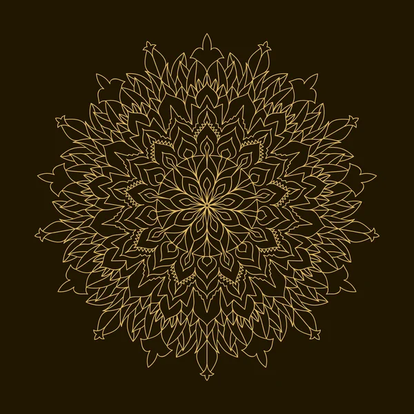 Altın Mandala. Şablon dairesel süsleme