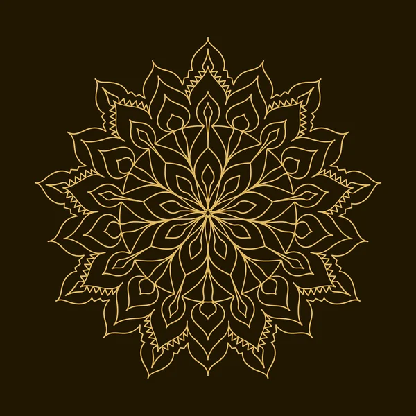Altın Mandala. Şablon dairesel süsleme