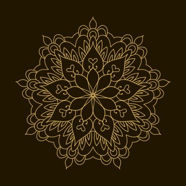 Altın Mandala. Şablon dairesel süsleme