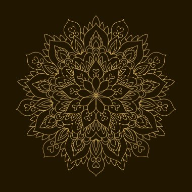 Altın Mandala. Şablon dairesel süsleme