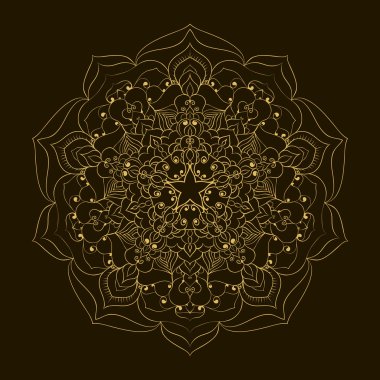 Altın Mandala. Şablon dairesel süsleme