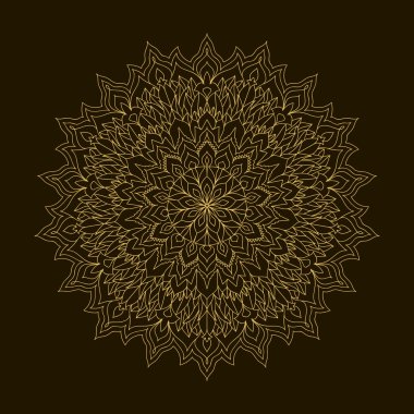 Altın Mandala. Şablon dairesel süsleme