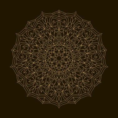 Altın Mandala. Şablon dairesel süsleme