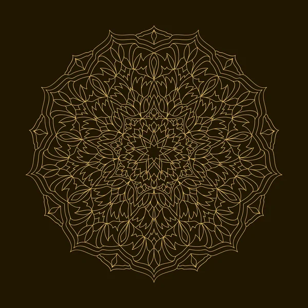 Golden Mandala. Template Circular Ornament — Stock Vector