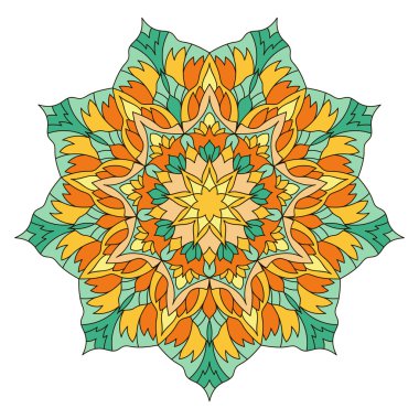 Mandala. Şablon dairesel süsleme