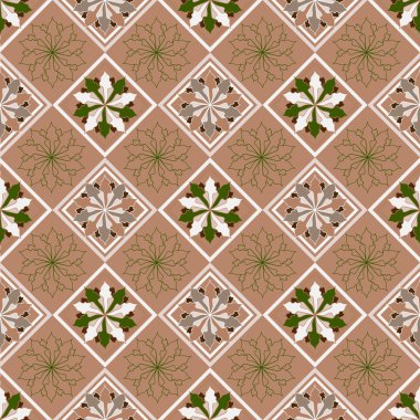 Geometrik seamless modeli çiçekli