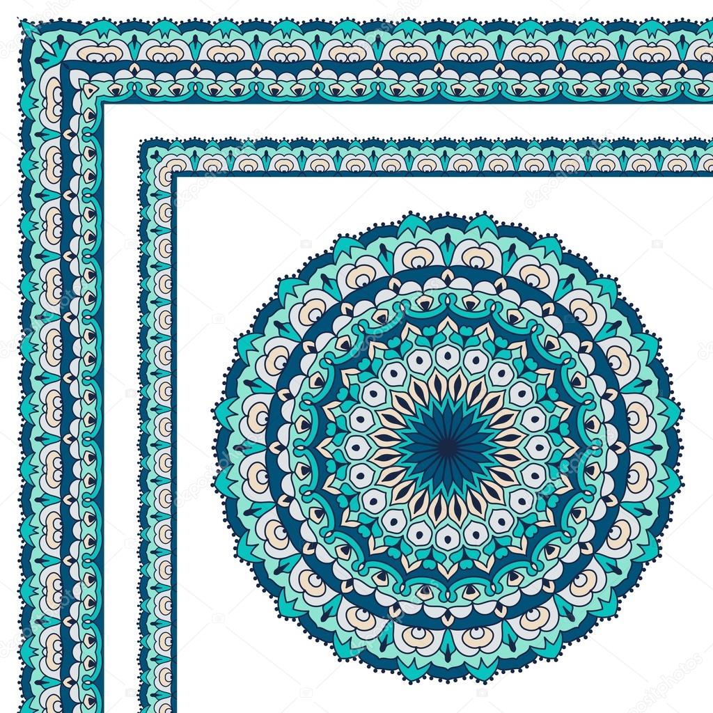 Download Set of Seamless Borders. Mandala — Stock Vector © Tahiku ...