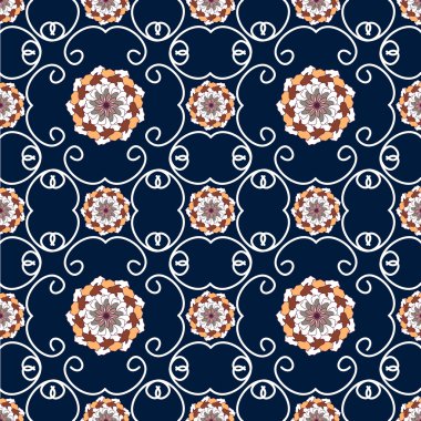 Sorunsuz çiçek desenli, ulusal süs, döşeli zemin ve duvar