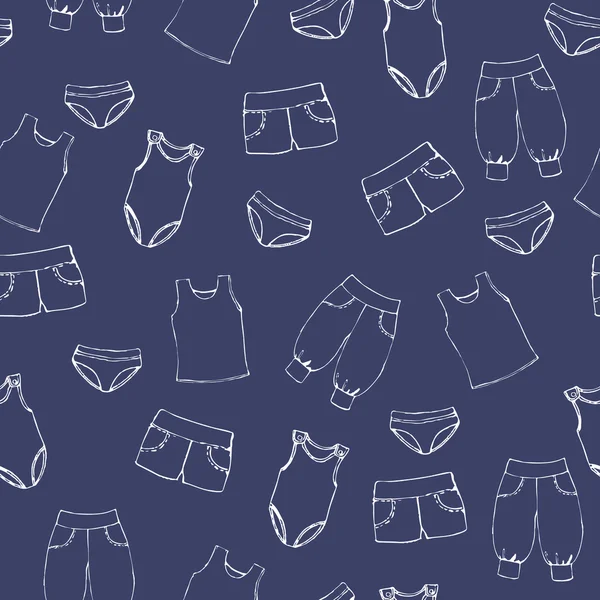 Nahtlose Muster von Kinderunterwäsche, Kleidung für Kinder. — Stockvektor