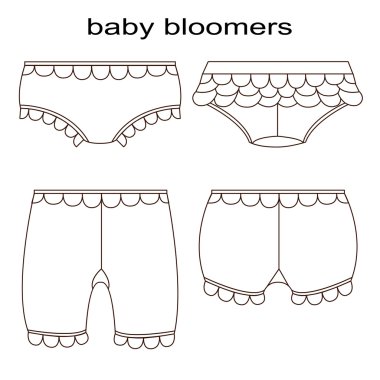 Set of Underwear for Children and Ladies clipart