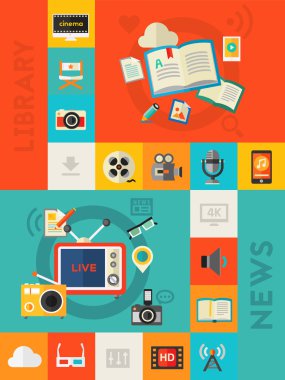 Dikey ses ve Kütüphane Online bulutlar