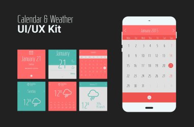 Düz tasarım UI/Ux uygulama şablonları