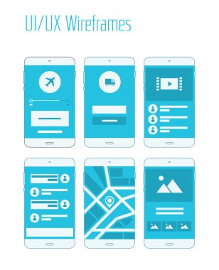 Düz tasarım UI/Ux mobil uygulama 