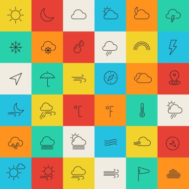 Hava durumu eğilim satır ince simgeler