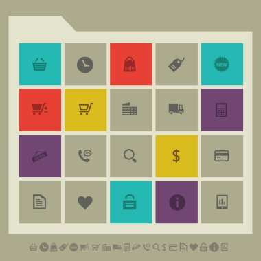 Modern düz tasarım simgeler alışveriş