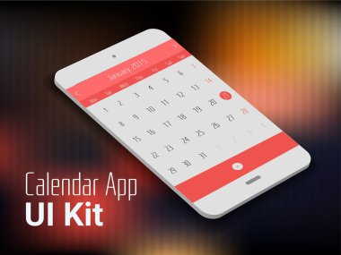 3D izometrik malzeme tasarım takvim apps
