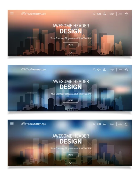 Verschwommenes polygonales Header Slider Webdesign — Stockvektor