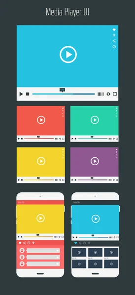 Flat ui design lecteur multimédia — Image vectorielle