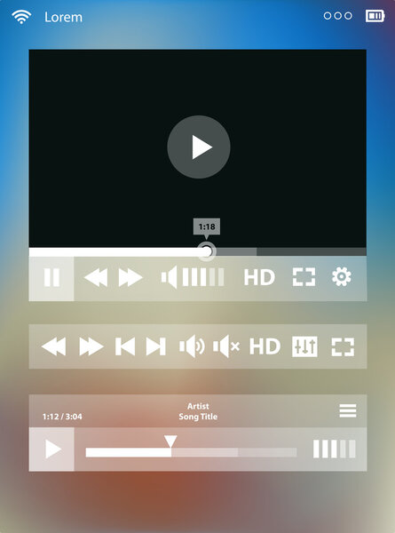 Flat design trend Media Player