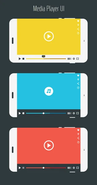 Επίπεδη ui σχεδιασμό αναπαραγωγής πολυμέσων — Διανυσματικό Αρχείο