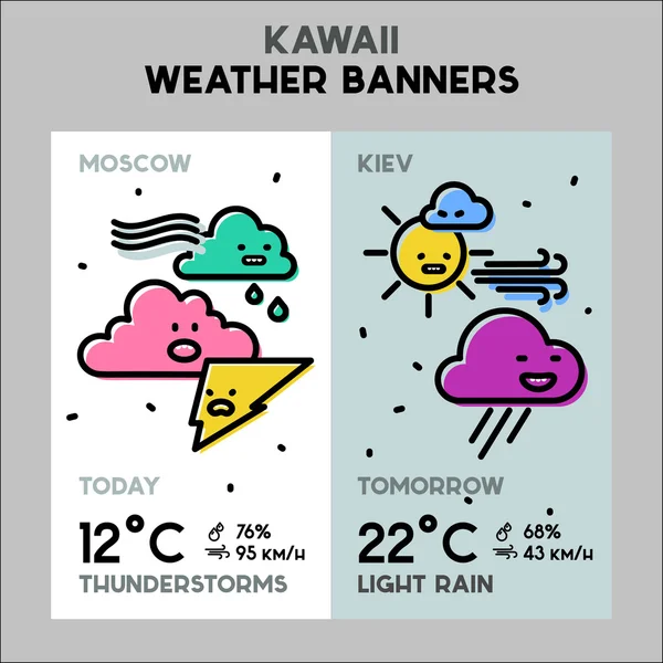 Bandeiras conceituais meteorológicas —  Vetores de Stock