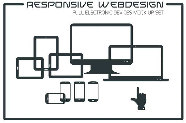 Flat responsive design kit — Stock Vector