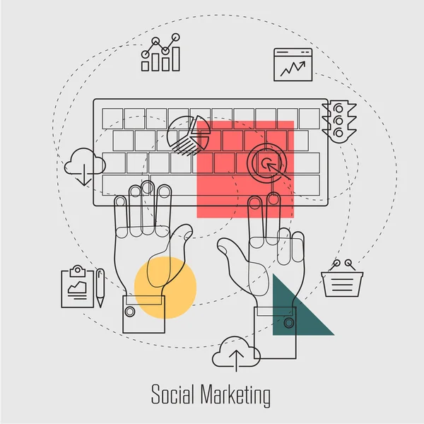 Concepto de marketing social — Vector de stock