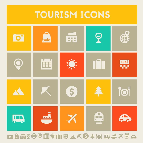Resor, turism linjen ikoner — Stock vektor