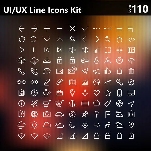 Kullanıcı arabirimi ve Ux kalın kalın çizgi simgeler