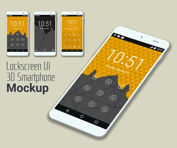 Mobile UI smartphone mockup — Stock Vector