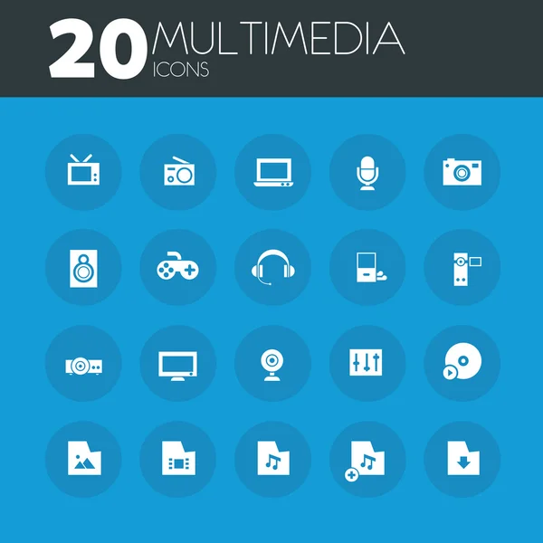 Multimedia icons set — Stock vektor