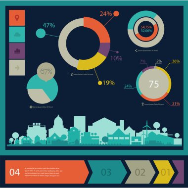 küçük kasaba ve infographics
