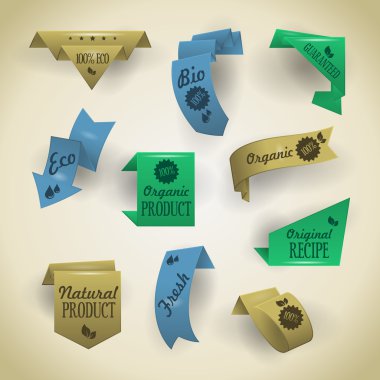 Collection of origami  elements  clipart