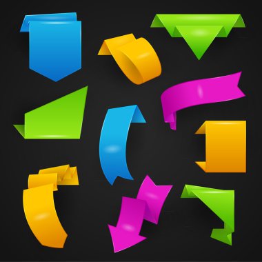 Origami öğeleri koleksiyonu 