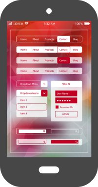Akıllı telefon mobil uygulaması şablonu
