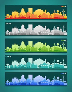 Küçük kasaba ve köy siluetleri