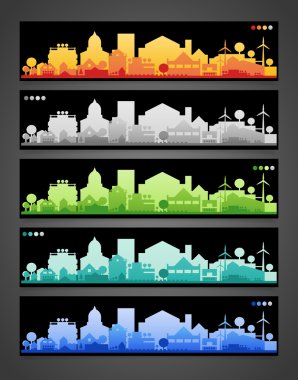 Küçük kasaba ve köy siluetleri